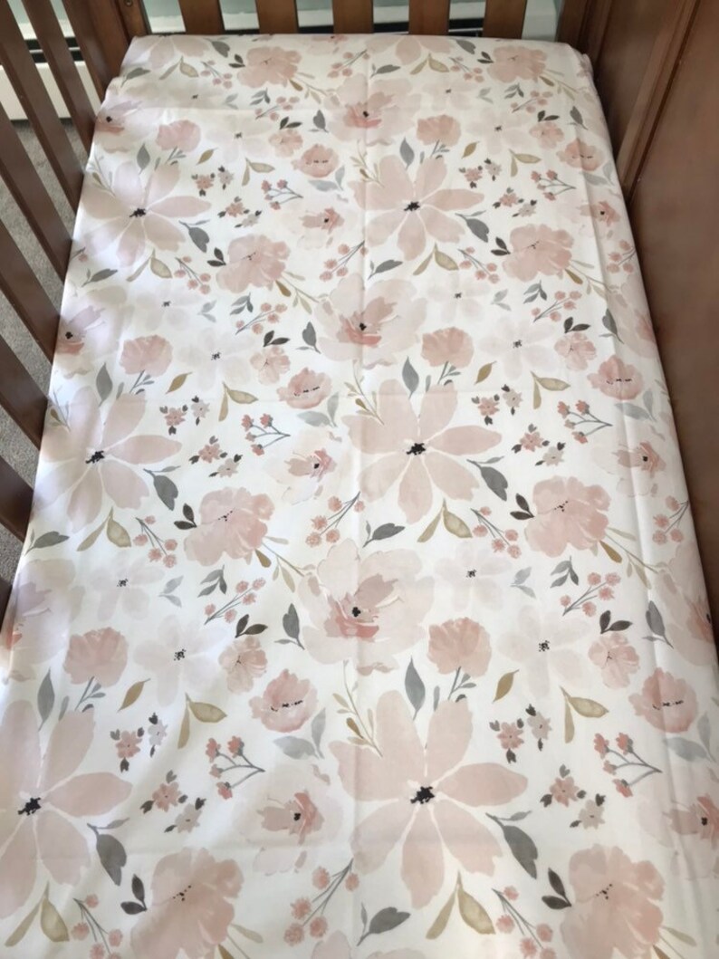 Blush Floral Fitted Crib Sheet Blush Floral Changing Pad Etsy