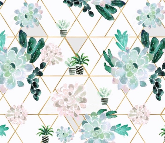 Succulent Geometric Baby Crib Bedding Set Succulent Cactus Etsy