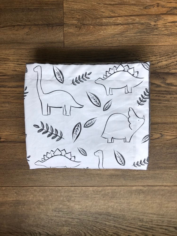Dinosaur Baby Blanket Dinosaur Minky Blanket Dinosaur Crib Etsy