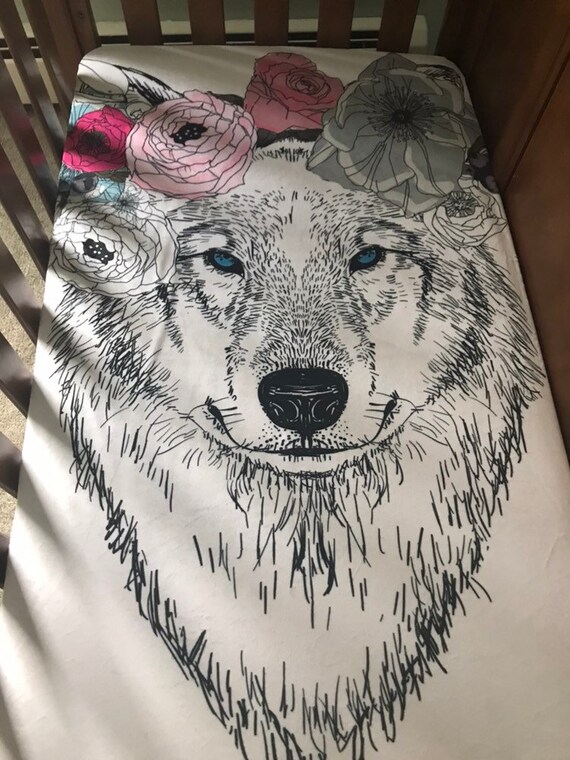 wolf crib sheet