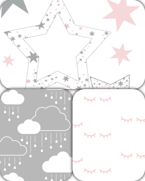 clouds and stars crib bedding