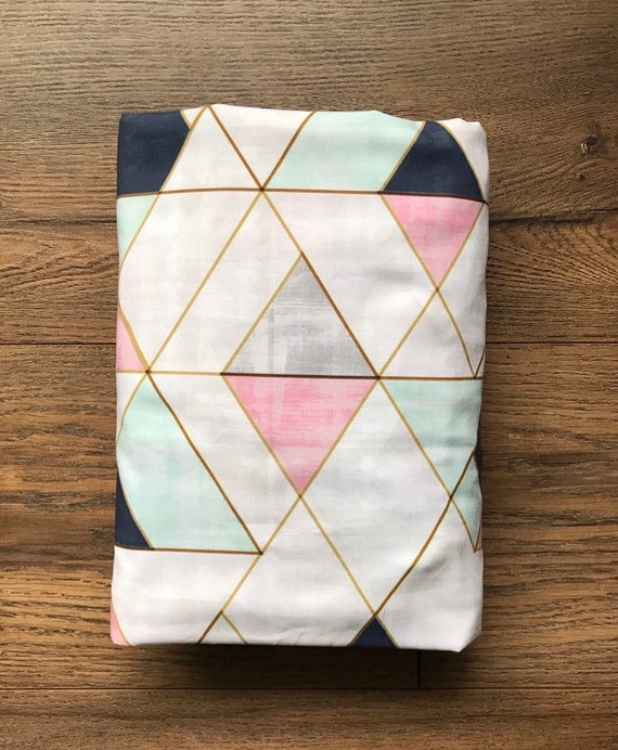 Geometric Fitted Crib Sheet Or Changing Pad Cover Minky Etsy