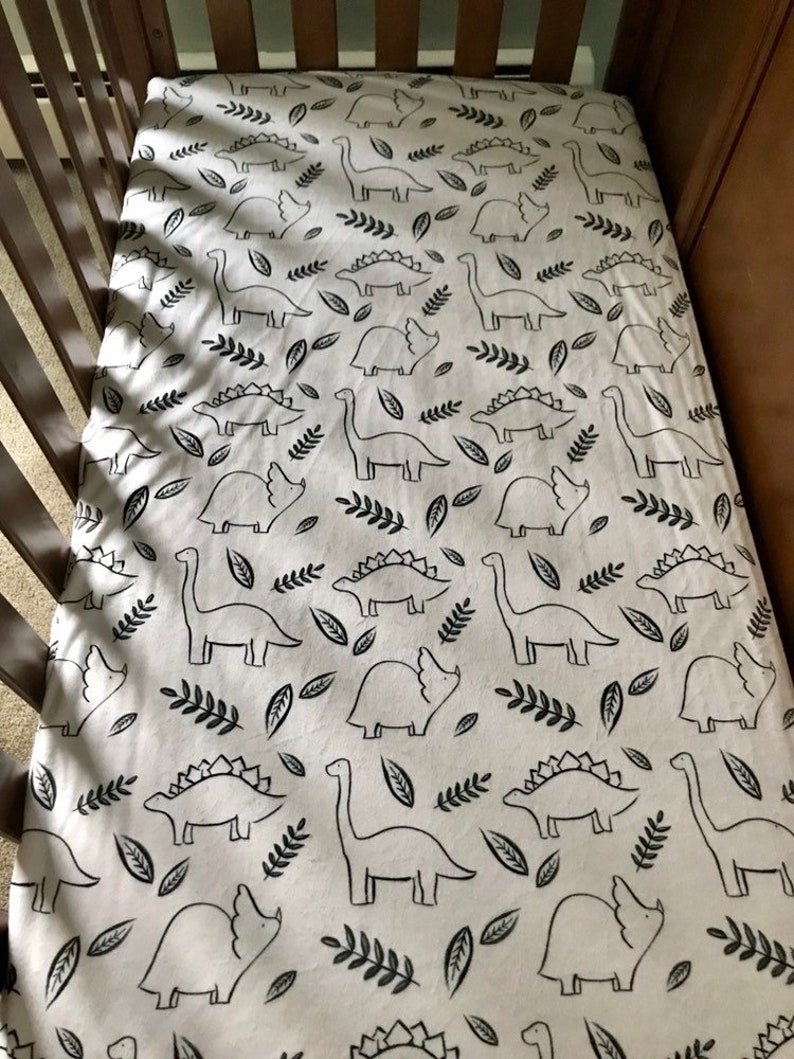 Dinosaur Fitted Crib Sheet or Changing Pad Cover Dino Minky Etsy