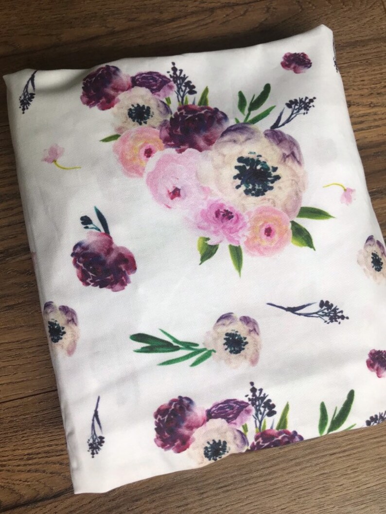 Purple Floral Crib Sheet Floral Changing Pad Cover Floral Etsy