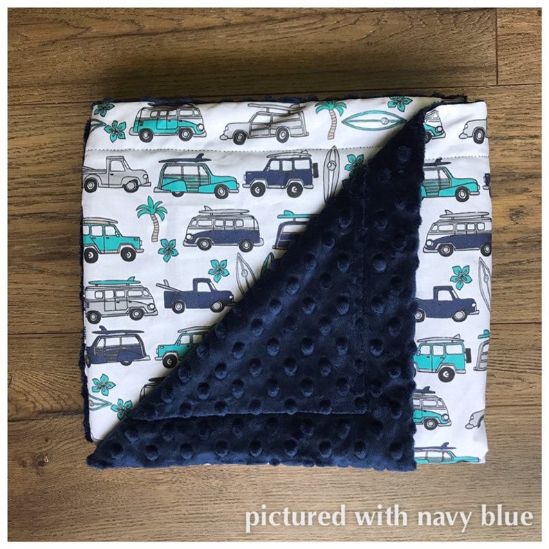 Tropical Surfer Baby Blanket Surf Board Minky Blanket Etsy