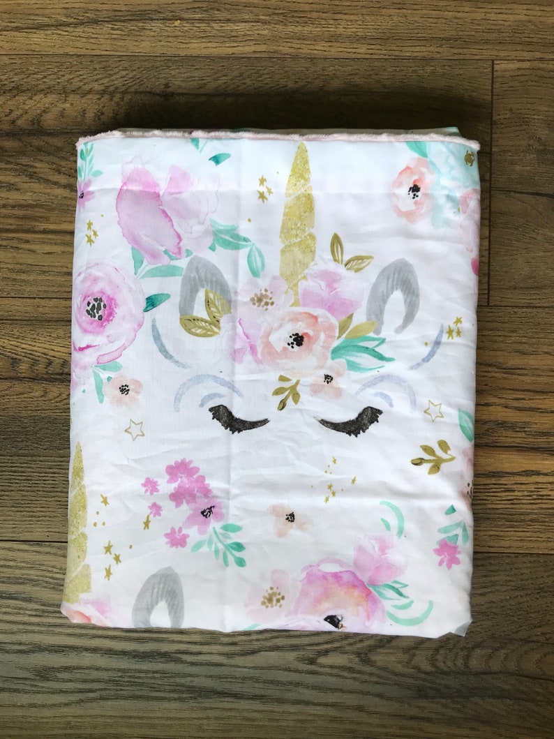 Unicorn Watercolor Baby Blanket Unicorn Minky Blanket Baby Etsy