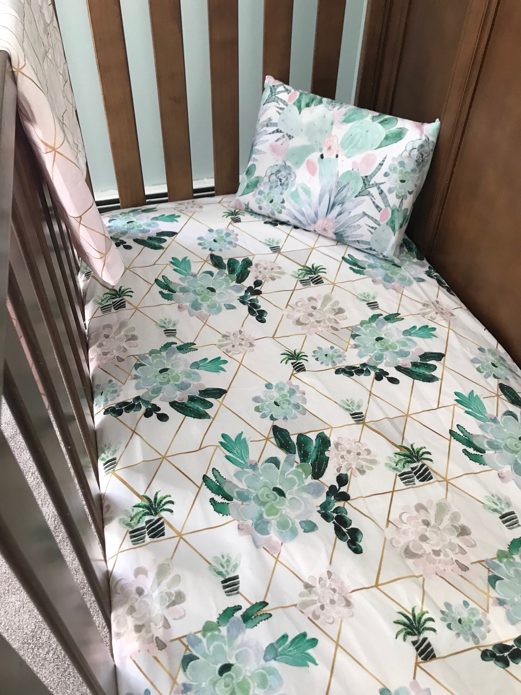 succulent crib sheet