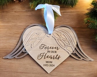 Christmas in Heaven Ornament, Remembrance Ornament, In Memory of Ornament, Memorial Ornament, Angel Wings, Christmas Ornament, Grief, Loss