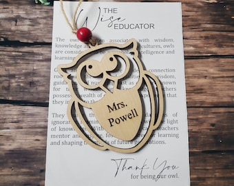 Teacher Christmas Ornament, Personalized Teacher Ornament, Wise Owl Ornament, Gift for Professor, FFA Advisor Gift, Gift for Math Teacher