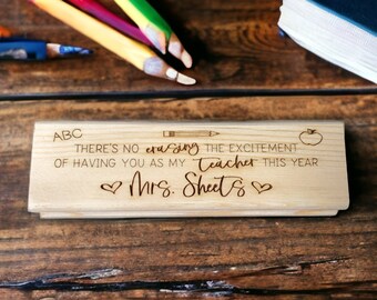 Personalized Teacher Eraser, Back to School, No erasing the excitement of my teacher eraser, Dry Erase Chalkboard Eraser, Gift for Teacher