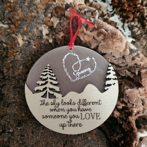 Personalized Christmas Memorial Ornament, Christmas in Heaven, In Memory of Christmas Ornament, Thinking of you, Sympathy Gift