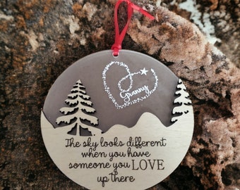 Personalized Christmas Memorial Ornament, Christmas in Heaven, In Memory of Christmas Ornament, Thinking of you, Sympathy Gift