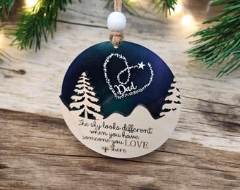 Personalisierte Weihnachtsgedenkverzierung, In Erinnerung an Weihnachtsverzierung, Weihnachten im Himmel, Erinnerungsgeschenke, Sympathie, Verlust des Elternteils