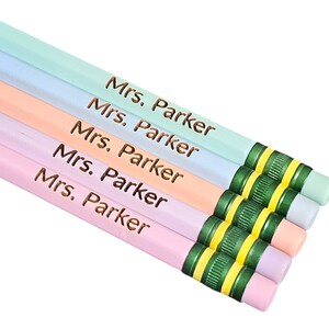 Personalized Teacher Pencils, Custom Pastel Pencils, Back to School Supplies, Ticonderoga Pencils, Engraved Name Pencil, Gift for Teacher