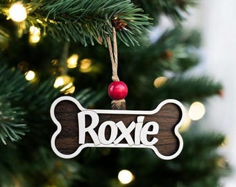 Custom Dog Ornament, Dog Name Christmas Ornament, Pet Ornament, Personalized Dog Stocking Tag, Gift for Dog, Gift for Dog Mom