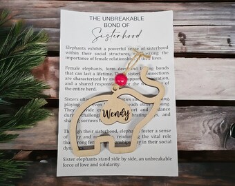 Elephant Friendship Ornament, Sisterhood Christmas Ornament, Unbreakable bond, Car Charm, Gift for best friends, Sister gift