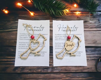 Cardinal Memorial Christmas Ornament, Cardinal Memory Ornament, Christmas In Heaven, Sympathy Christmas, Gift for Grieving,Christmas in July