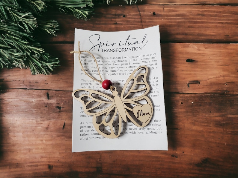 Personalized Butterfly Remembrance Ornament, Butterfly Memorial