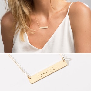 Zodiac Constellation Necklace-Astronomy Jewelry-Custom Zodiac Sign-Stars Celestial-Christmas Gift-14k Gold Fill,Rose,Sterling Silver-CG380N
