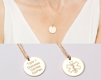 Medical Alert Necklace Custom Medical ID Jewelry-personalized