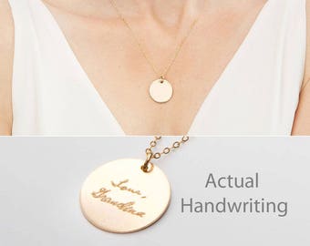 Custom Handwriting Necklace-Actual Handwriting Multiple Pendants -Personalized Memorial Signature-Kids Drawing-Gold-Rose-Silver-CG310N_34