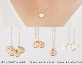 White Gold Initial Necklace-14 Karat 