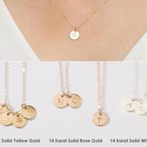White Gold Initial Necklace-14 Karat 