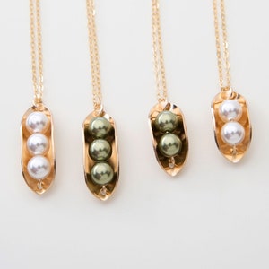 Peas in a Pod Necklace-Two Peas or Three Peas-Sweet Peas Kids-Sterling silver 14k gold filled- Christmas Gift-Mom-Children-Twins-BFF-CG384N