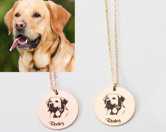 Custom Dog Portrait Necklace-Personalized Pet Photo Jewelry-Engraved Dog Cat-Memorial Loss-Pet Lover-Animal Adoption-Birthday Gift-CG362N_34