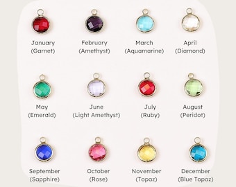 Add - On Birthstone Charm - Available In 12 Birth Months, Gold Rose Silver