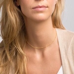 14 Karat Solid Gold-satellite Chain-elegant & Sturdy Saturn