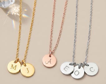 Personalized Initial Necklace – Gold, Silver, Rose Charm Pendant for Mom, Bridesmaids - CGN1029