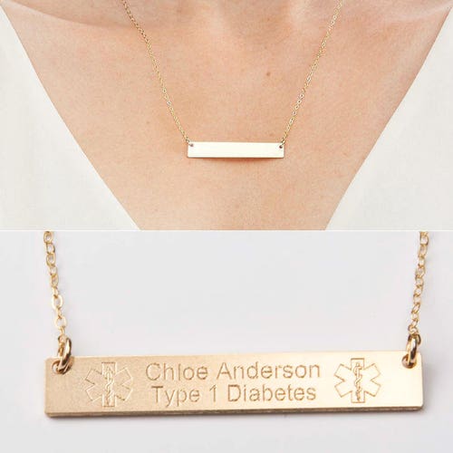 Medical Alert Necklace Custom Medical ID Etsy