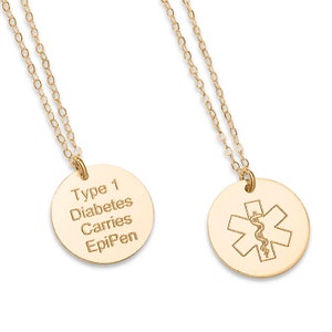 Medical Alert Necklace Custom Medical ID Jewelry-personalized-nut ...