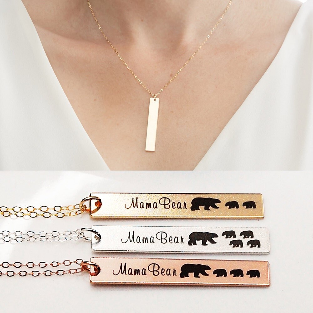 Mama bear bar necklace deals