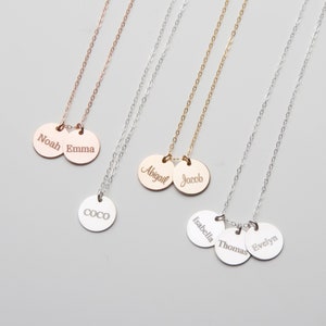 Cadeau pour maman • Collier prénom personnalisé pour enfants • Collier maman personnalisé • Grand-mère • Belle-mère • Cadeau de Noël • Or rose argent-CG359N