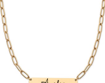 Personalized Name Plate Bar Necklace for Women, Customized Engraved Jewelry for Teen Girls Daughter Wife Mom Girlfriend, Names - CGN1061A.