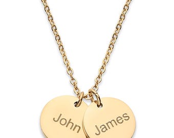 Personalized Kids Name Necklaces for Mom - Wife - Women - Custom Engraved 1 to 5 Multiple Charms Boys Girls Family Jewelry - CGN1047.
