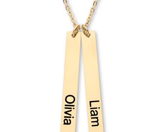 Personalized Kids Name Necklaces for Mom - Wife - Women - Custom Engraved 1 to 5 Multiple Charms Boys Girls Family Jewelry - CGN1066.