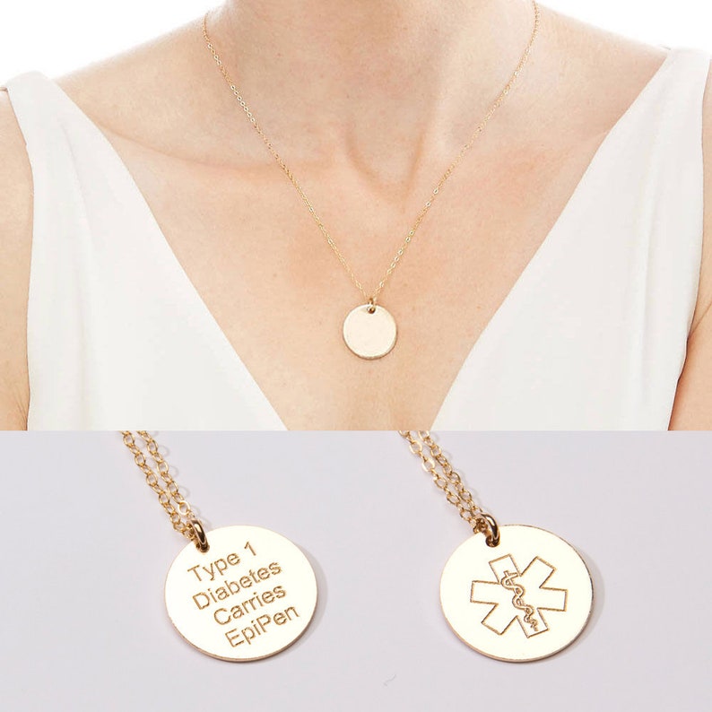 Medical Alert Necklace Custom Medical ID Etsy