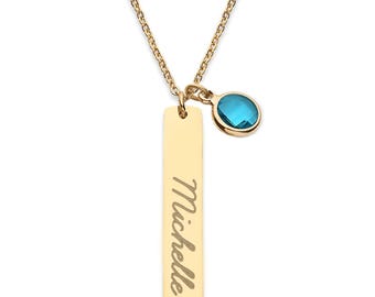 Personalized Kids Name Necklaces for Mom - Wife - Women - Custom Engraved 1 to 5 Multiple Charms Boys Girls Family Jewelry - CGN10604