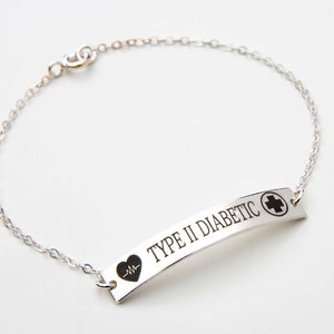 Medical Alert Bracelet-Custom Medical ID-Personalized Gold Bar Engraved-14K Gold Filled-Rose-Sterling Silver-CG425B_1.5X0.25