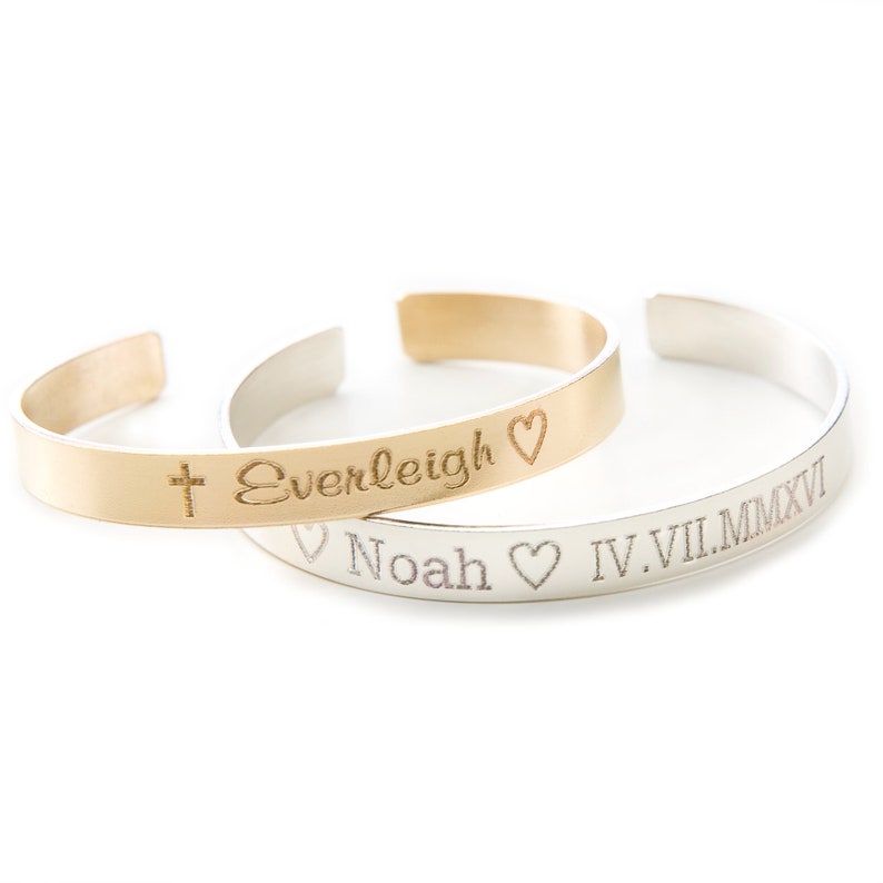 Personalized Child Cuff Braceletsgirl Boytoddlerbabyname Etsy