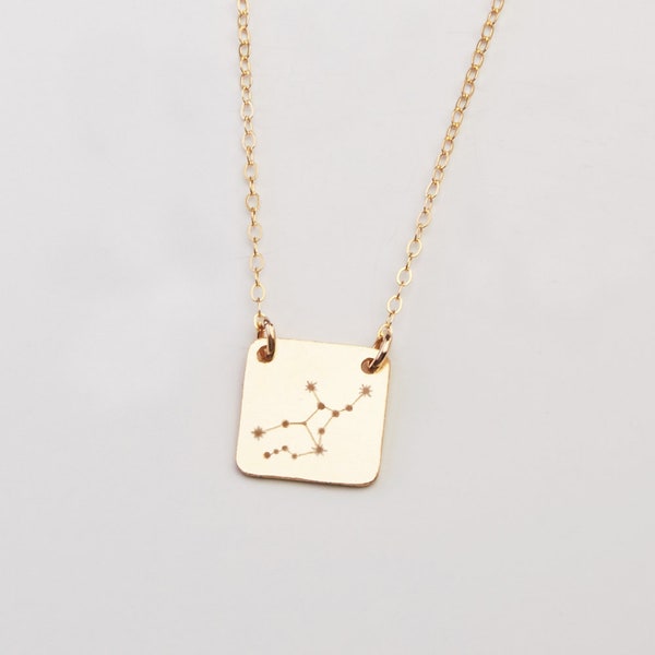 Zodiac Constellation Necklace - Astrology Jewelry- Custom Zodiac Sign- Stars-Christmas Gift-14k Gold Filled,Rose,Sterling Silver-CG330N_1_2