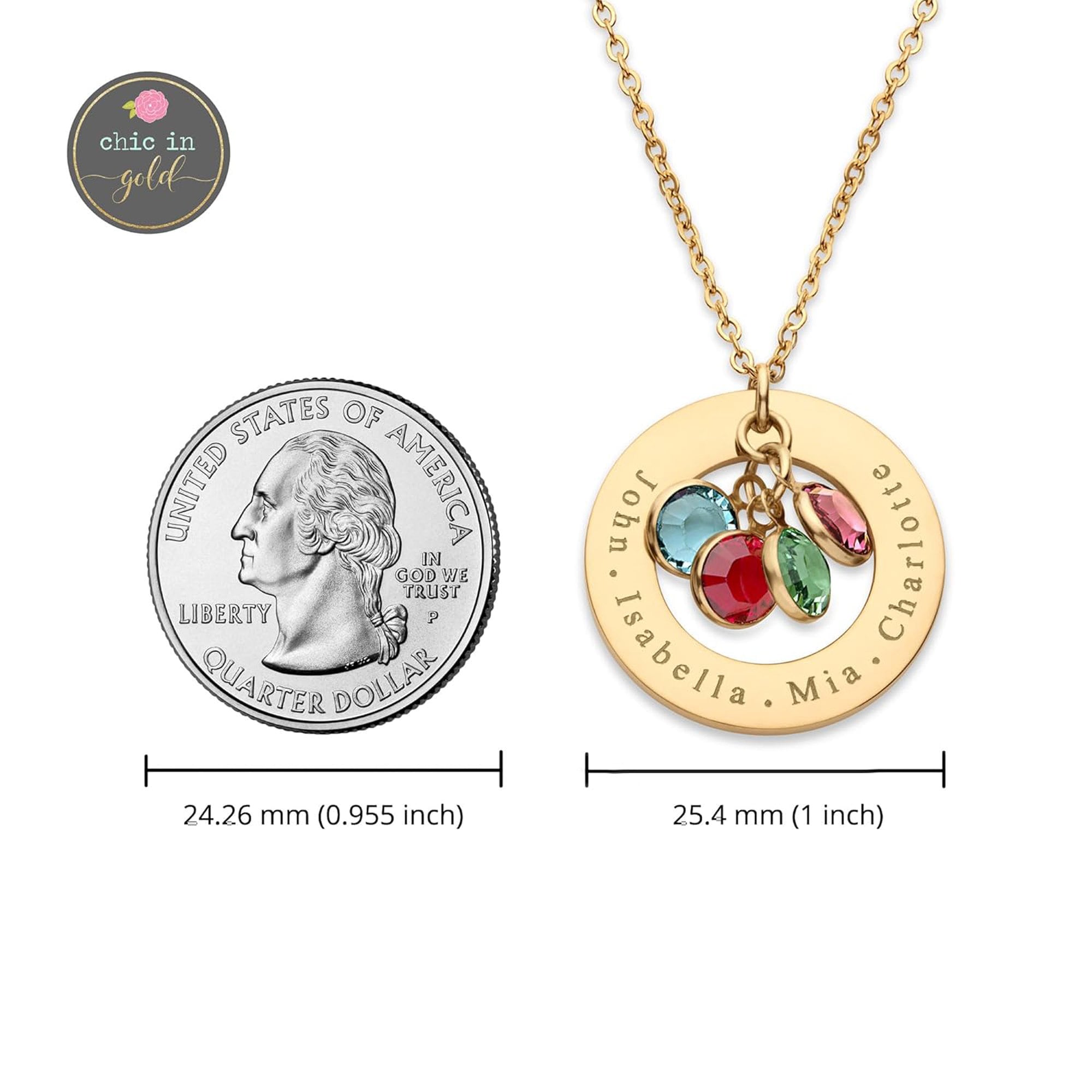 Collana personalizzata con pietre portafortuna per donna I migliori gioielli natalizi personalizzati per la collana regalo per la madre Nome personalizzato per la mamma  36