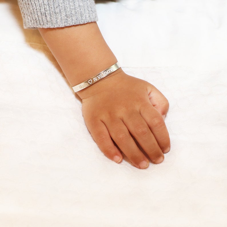 Personalized Child Cuff Braceletsgirl Boytoddlerbabyname Etsy UK