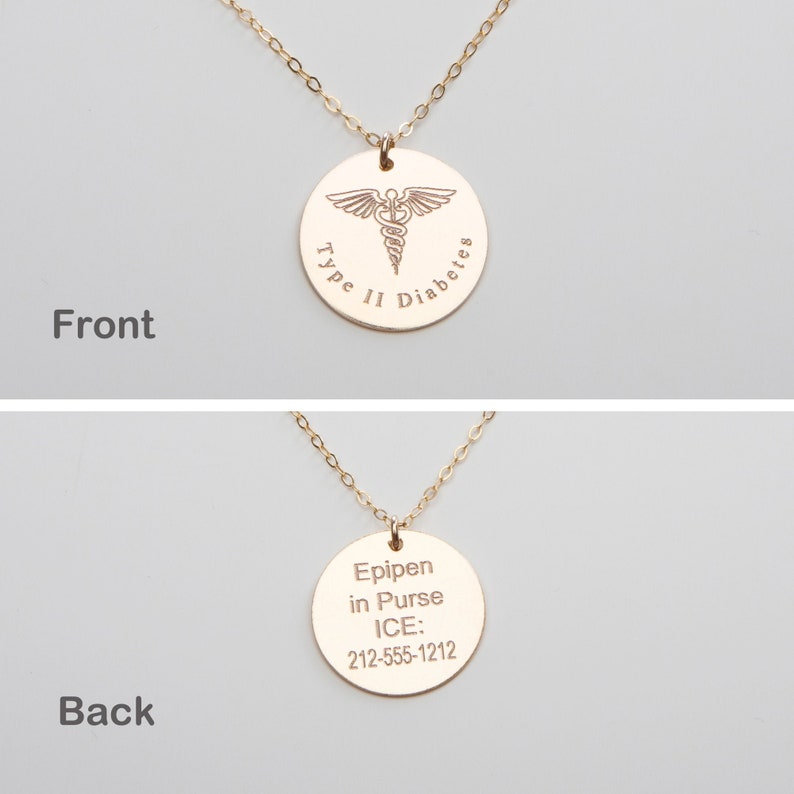 Medical Alert Necklacecustom Medical ID Etsy