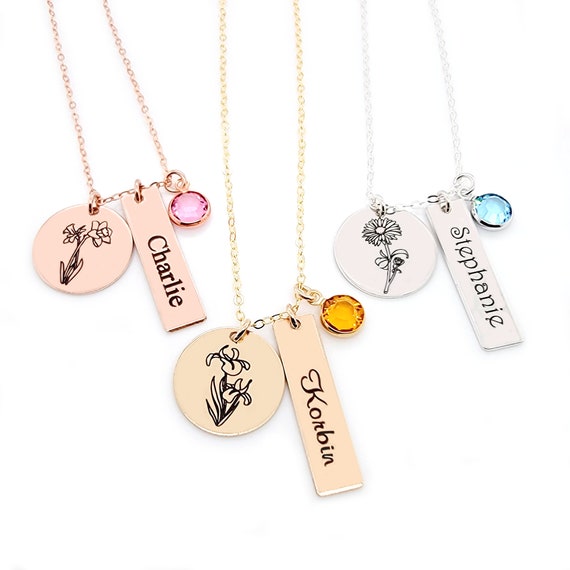 Lorajewel Collana Personalizzata A Cuore In Argento Con Nome E Pietra Di Nascita – Regalo Per Mamma, Fidanzata, Moglie