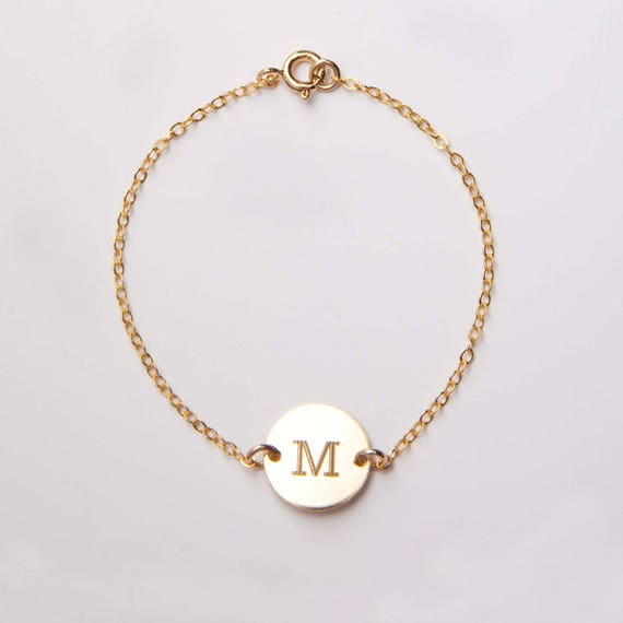 14 Karat Solid Yellow White Rose Gold-personalized Initial 