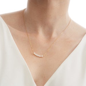 Small Freshwater Pearl Necklace Bridal Wedding Bride Bridesmaid-Simple Minimal-14k Gold Filled, Rose Gold Filled, Sterling Silver CG207N image 5